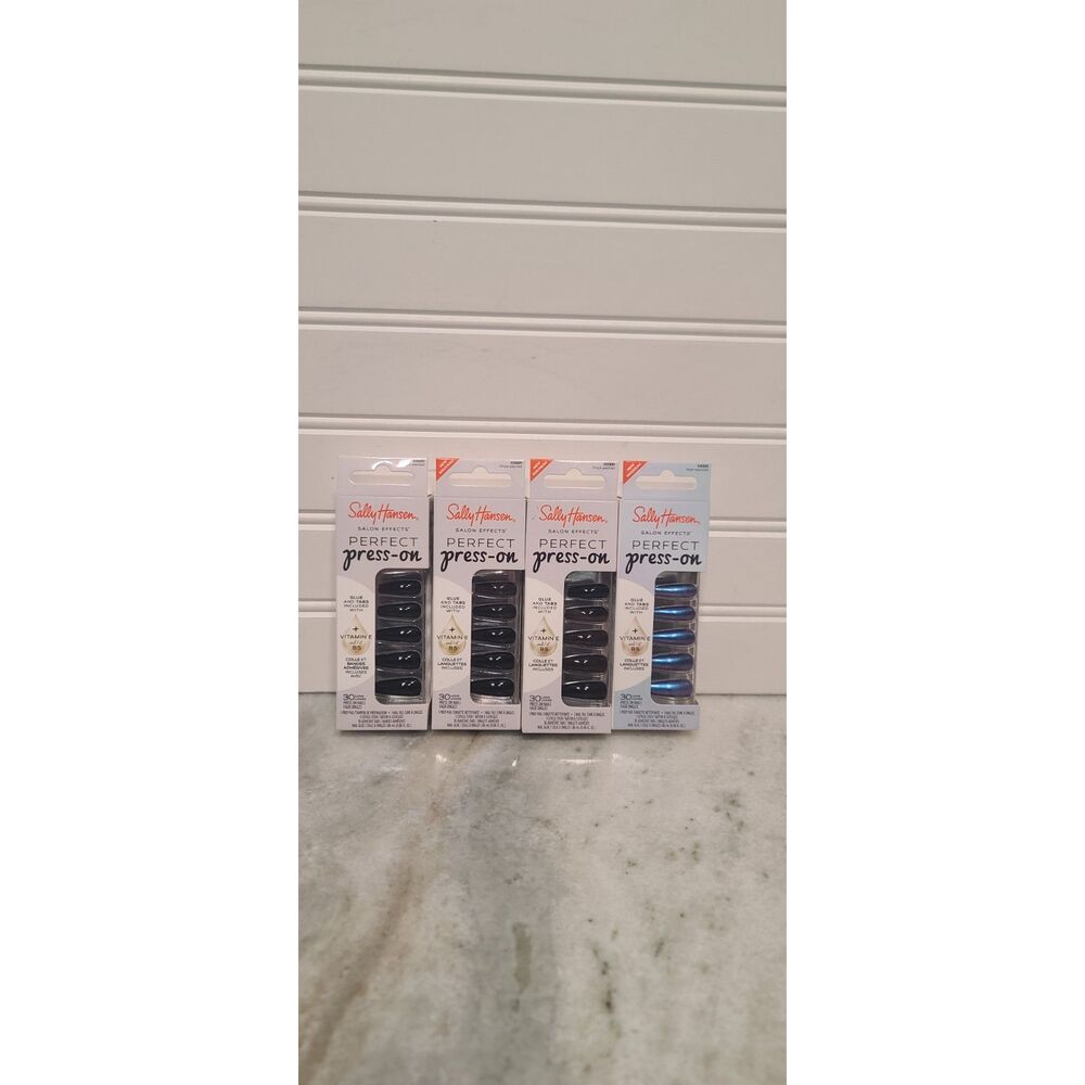 Sally Hansen Perfect Press-On Nails/3 Sets Onyx-Pected/1 Set Hyp-Nautical